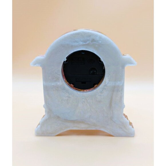 Small Resin Mantel/Desktop Clock Floral Hand Crafted NEW - Picture 5 of 7